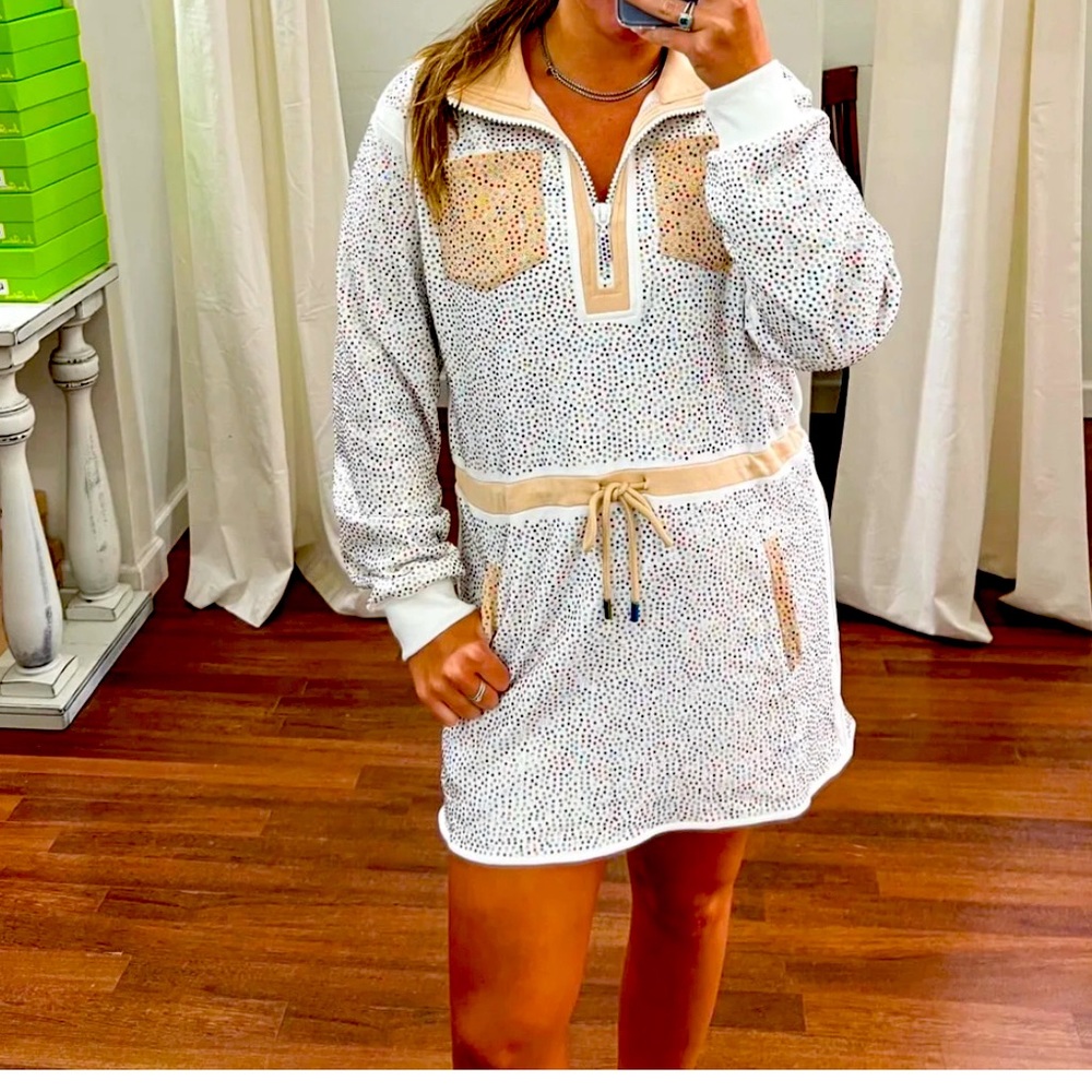 ❌SOLD❌Queen of Sparkles - White & Rainbow Sequin Scatter Dress - Size Medium